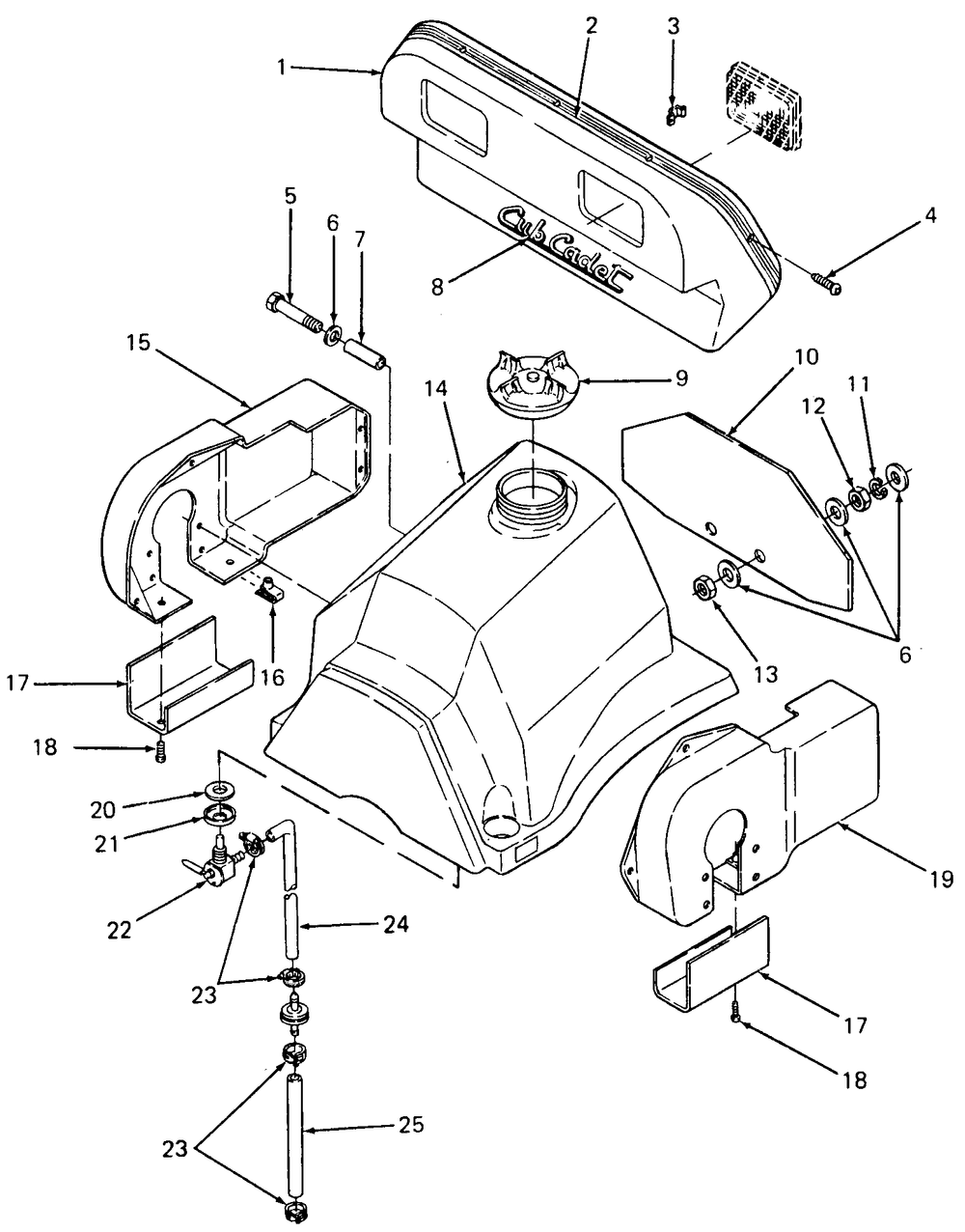 Fuel Tank And Covers Diagram and Parts List for 085 169110100-GMT Cub Cadet Generator